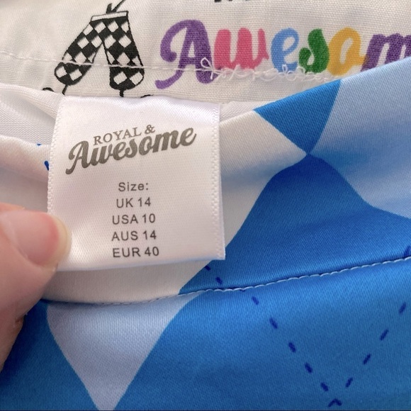 Royal and Awesome Blue and White Argyle Golf Skort - Picture 9 of 9